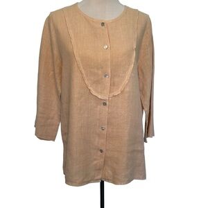 Hot Cotton peach coral linen top size medium